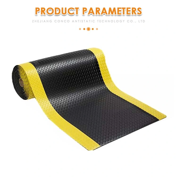 Black Yellow Anti-Static ESD Anti-Fatigue Rubber Floor Mat